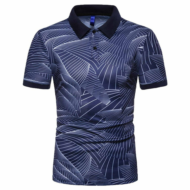 amidoa Men's Funny Printed Polo Shirt Tops Moisture Wicking Tee