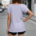 thumbnail image 6 of ClodeEU Women's Cutout V-Neck Ruffle Short Sleeve T-Shirt ,Casual Flounce Sleeve Tee Purple,Womens Plus XXL, 6 of 9