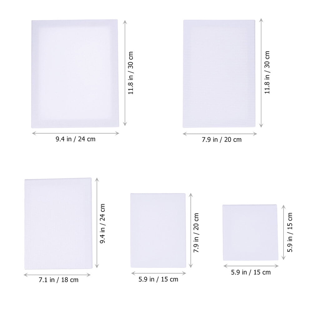 Phlegsive 6 White Blank Canvas Panels for Painting 25x30