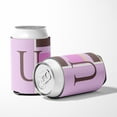 thumbnail image 5 of Letter U Initial Monogram - Pink Stripes Can or Bottle Hugger, 5 of 5