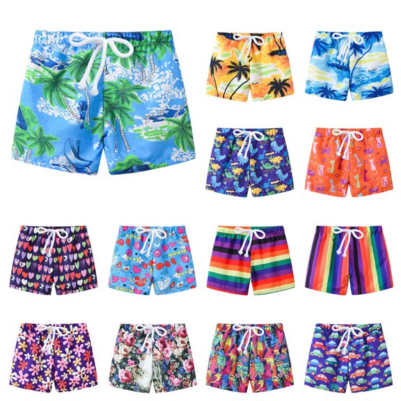 GYRATEDREAM Boys Girls Swim Trunks Quick Dry Beach Board Shorts Mesh Lining UPF 50  Swimwear 2-7 Years