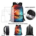 thumbnail image 6 of Binienty Fire Ice Football Print 17 Inch School Backpack for Teens Middle High School Students Bookbag with Side Mesh Pockets Front Zipper Pocket for Daily Commute Travel, 6 of 6
