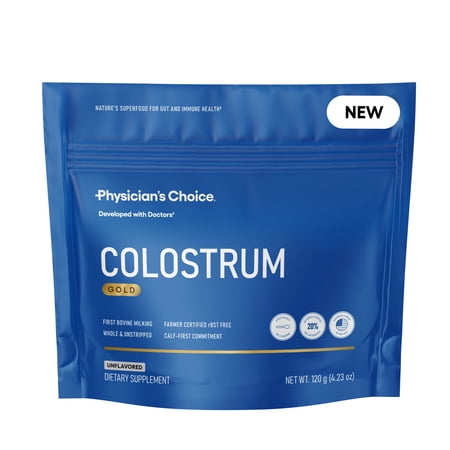 Physician's Choice Colostrum Gold Powder - for Gut & Immune Health - Whole & Unstripped - 60 Servings
