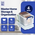 thumbnail image 2 of Cajas de Almacenamiento Really Useful Box 3L con Tapa Abatible Paquete de 4 Transparentes, 2 of 7