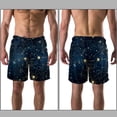 thumbnail image 3 of luoweisi Men's Beach Shorts Quick Dry Swim Trunks with Mesh Lining Galaxy Planet S, 3 of 5