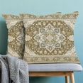 thumbnail image 3 of Boho Pillow Covers 18x18, Beige Brown Ethnic Design Outdoor Decorative Throw Pillows for Couch, Carpet Pattern Decor Cushion Cover 2 Pcs Farmhouse Linen Pillowcase for Bed Car Safa, 3 of 6
