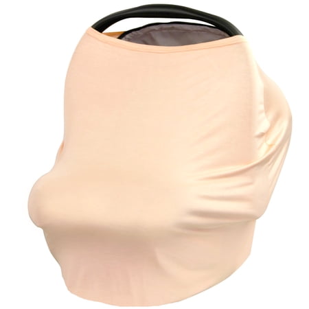 JLIKA Baby Car Seat Canopy Cover and Stretchy Nursing Cover - Peach