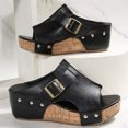 thumbnail image 3 of SACFOF Womens Wedge Sandals With Strap for Dressy Ladies Sandals Casual 2.56 Inch Wedge, 3 of 6