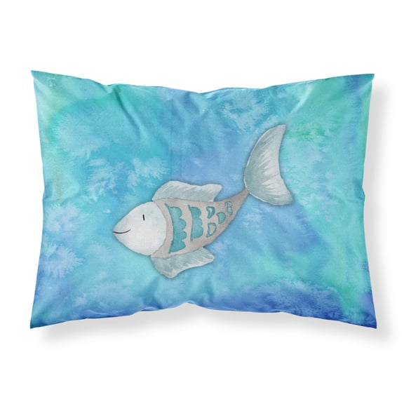 Carolines Treasures BB7386PILLOWCASE Blue Fish Watercolor Fabric Standard Pillowcase Standard multicolor