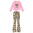 thumbnail image 6 of Amidoa Girls Sweatsuits 2pcs Sets Casual Fall Winter Clothes Cute Fleece Floral Print Sweatshirt and Slightly Flared Sweatpants Back to School Outfits Pink Size 11-12 Years, 6 of 7