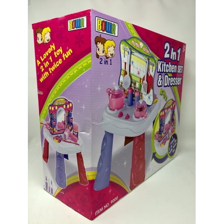 2 IN 1 KITCHEN AND DRESSER 26 PCS PRETEND PLAY SET TOY by S Shop