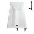 thumbnail image 6 of Streamline NAL-5560-BL 60 in. x 32 in. Acrylic Left-Hand Drain Alcove Bathtub in Glossy White With External Drain in Matte Black, 6 of 10