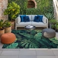 thumbnail image 2 of Tropical Plants Outdoor Rug for Patio/Deck/Porch, Non-Slip Large Area Rug 5 x 7 Ft, Summer Watercolor Green Palm Leaves Indoor Outdoor Rugs Washable Area Rugs, Reversible Camping Rug Carpet Runner, 2 of 8