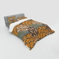 thumbnail image 3 of Ambesonne Floral Bedding Set 3 Pcs, Flowers and Peacock, Twin XL, Petrol Blue Pale Coffee, 3 of 3
