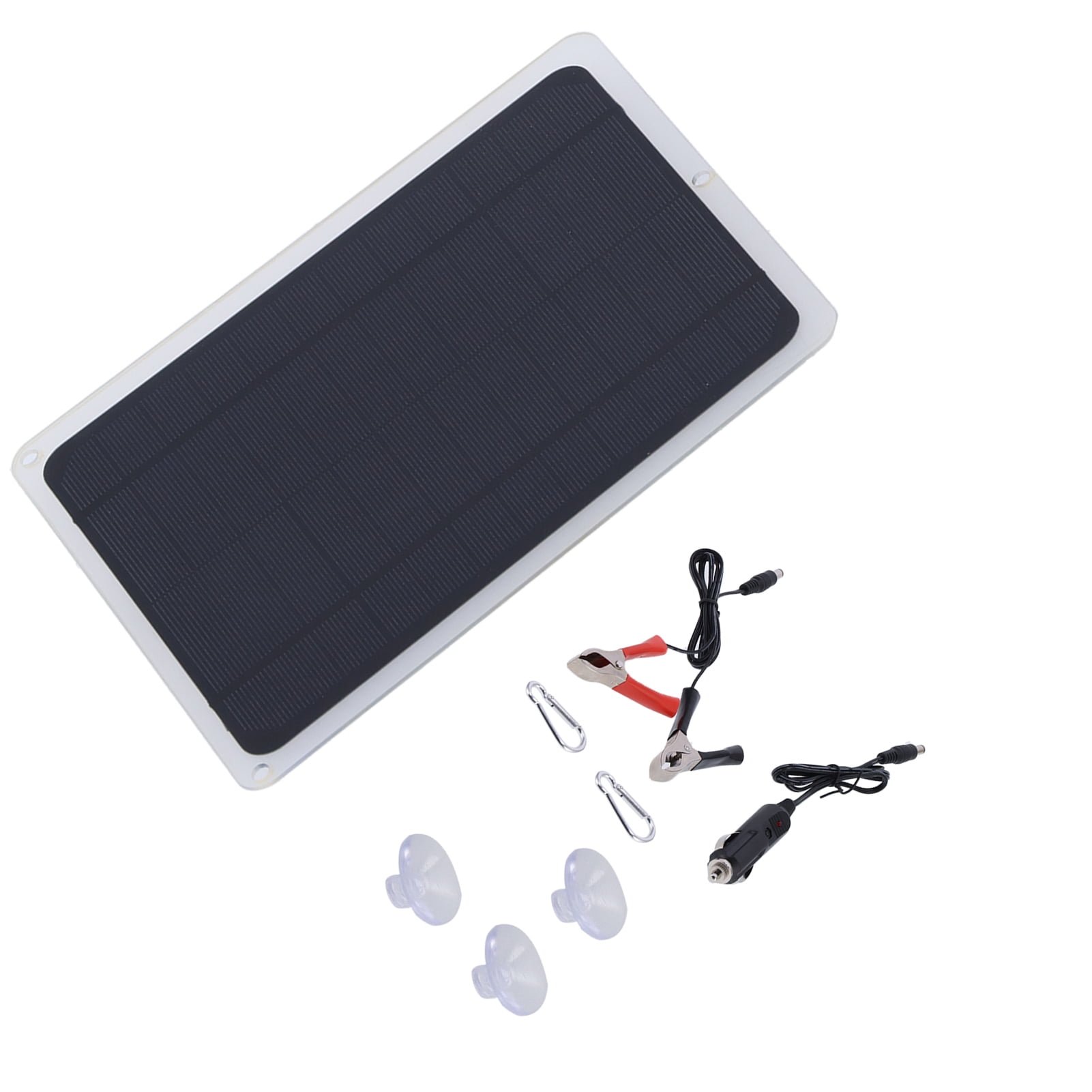 6W 12V Monocrystalline Solar Panel Charger Kit For Phones, Cars, RVs  Boats, USB Output
