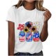 thumbnail image 5 of Camisetas de Manga Corta para las Mujeres, Blusa de Manga Corta de la Moda Del Día de la Independencia Hecha de Poliéster Cómodo para la Primavera Verano, Blusas de Manga Corta para las Mujeres, 5 of 7