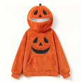 thumbnail image 4 of Zylarhe Halloween Sweatshirts for Kids Halloween Pumpkin Hooded Sweatshirt with Pumpkin Design Cozy Lined Hoodie Orange 4-5 Years, 4 of 4
