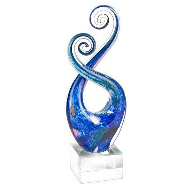 10" Multi-Color Art Glass Centerpiece on Crystal Base