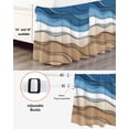 thumbnail image 3 of Blue Brown Ombre Bed Skirt Queen Size 16" Drop Blue Gradient Abstract Wave Geometric Ruffled Wrap Around Bed Skirts Adjustable Elastic Bedskirt Dust Ruffle for Queen Size Bed, 3 of 7