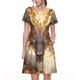 thumbnail image 1 of Easygdp Golden Horned White Dragon para Vestido Transpirable de Mujer, Vestido Suelto de Manga Corta con Pliegues y Bolsillos para el Verano, 1 of 6