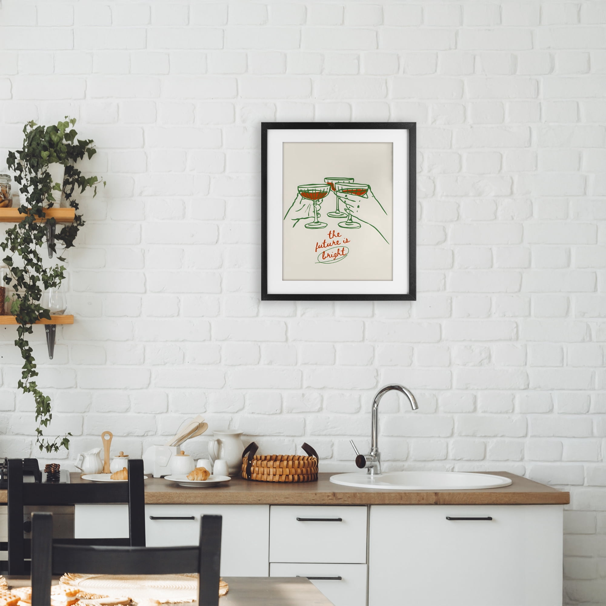 Stupell Industries The Future Is Bright Toast Black Framed Print Under Glass, design by The Prints Vibe