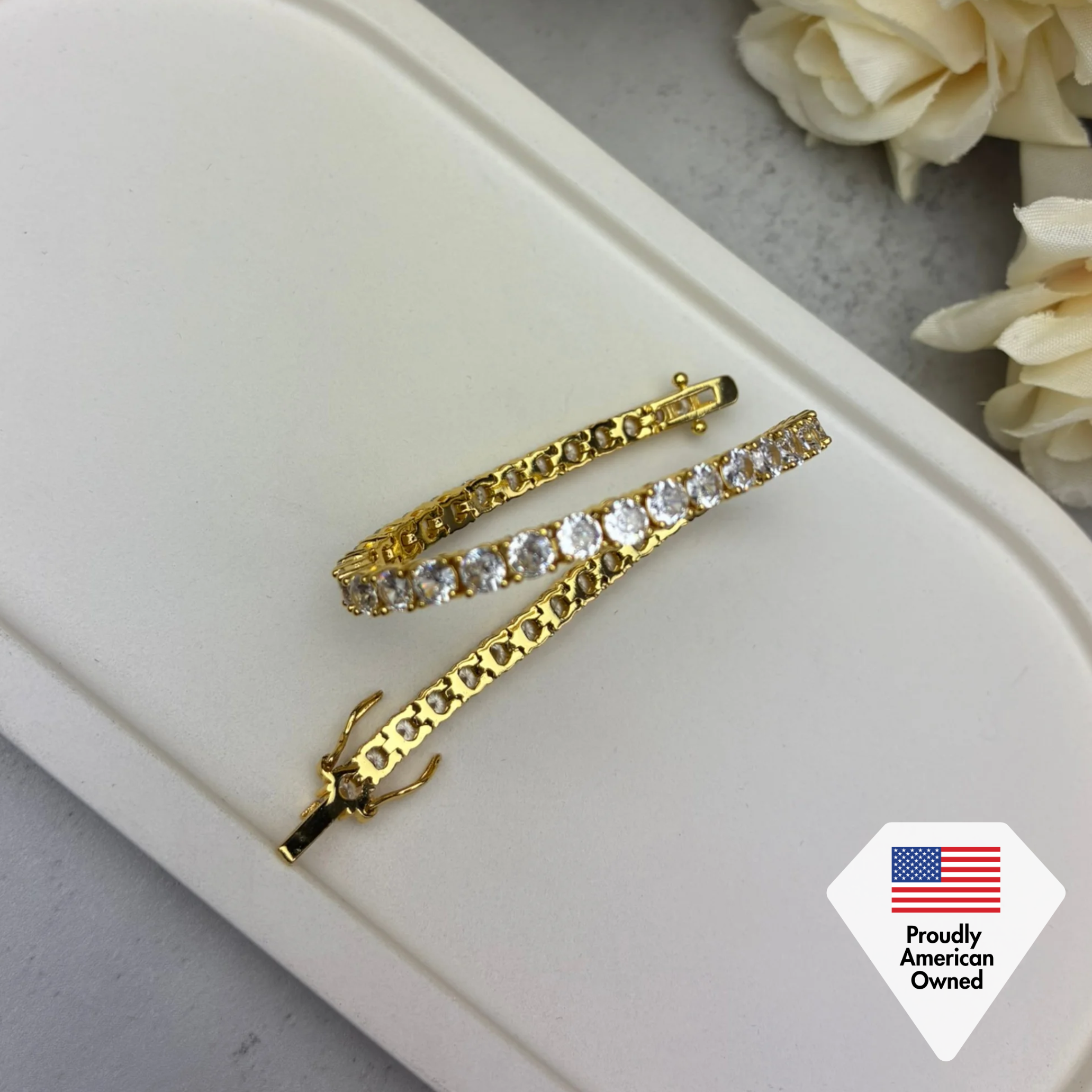 Cate & Chloe Olivia White Gold Tennis Bracelet photo 8