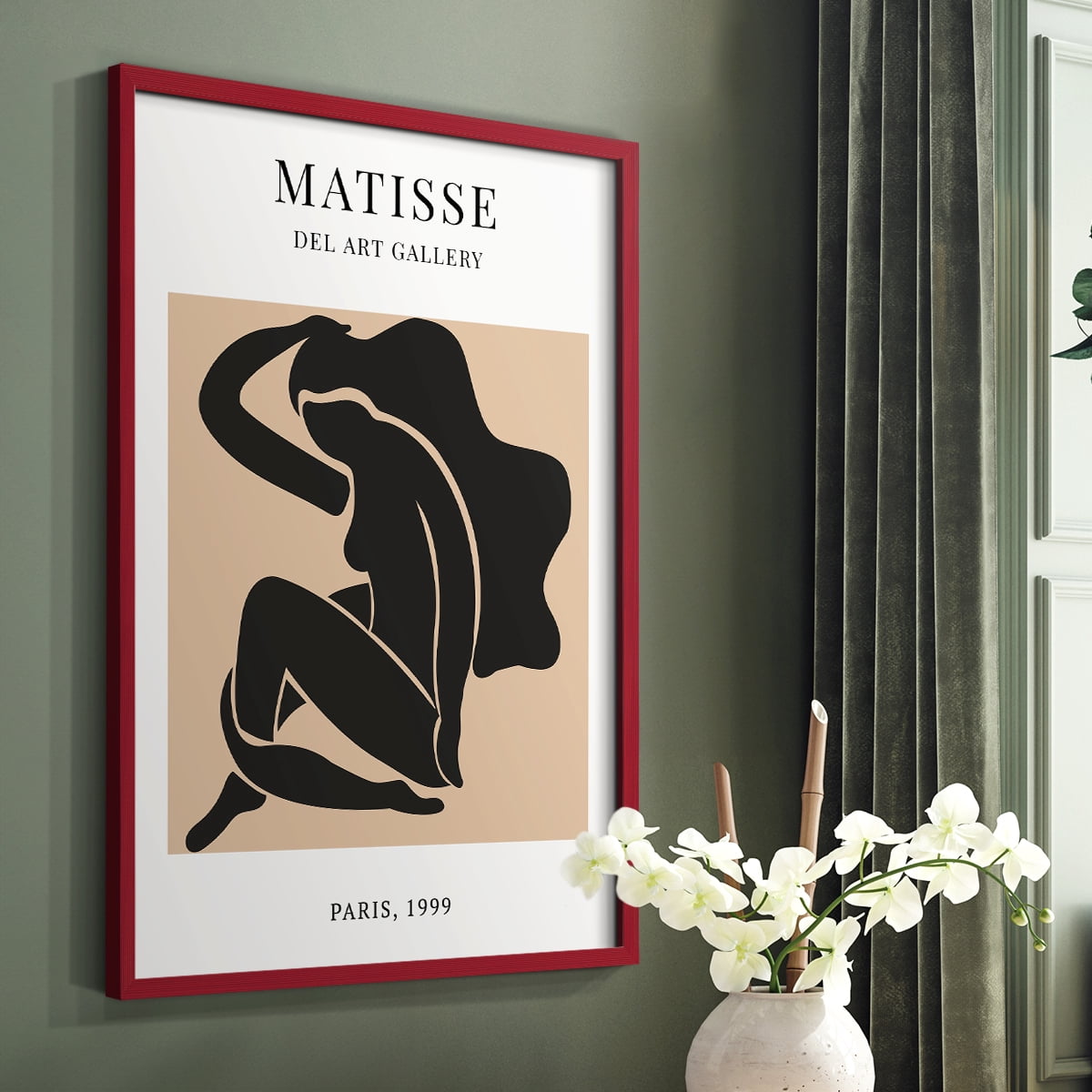Matisse CXX Framed Print in Red Solid Wood 8 x 10 Framed Print