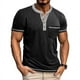 thumbnail image 1 of Tops para hombre, blusas y camisas de manga corta y cuello redondo para hombre, blusas casuales de color liso con bolsillos y botones, manga raglán, cuello vuelto y manga corta, blusas de poliéster pa, 1 of 6