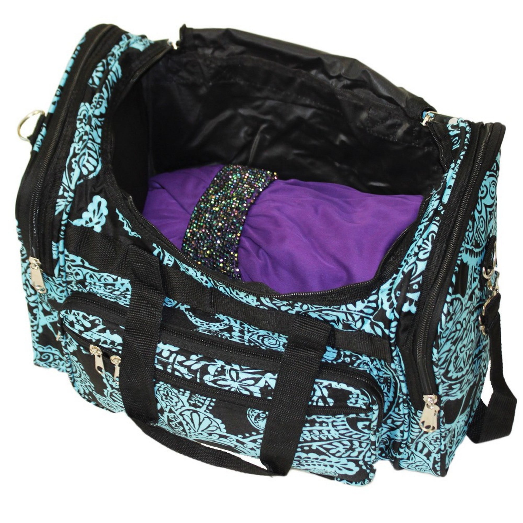 CalBags Fashion Prints 19-inch Duffle Bag Black Blue Paisley