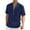 Navy, variant on lmcalzta Linen Mens T Shirts Button Short Sleeve Casual T-Shirts Crew Neck Loose Tees Solid Color