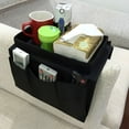 thumbnail image 6 of LAMIRO Sofa Armrest Organizer With Cup Holder Tray Chair Arm TV Remote Holder For Recliner Couch Armchair Caddy Bedside Storage Pockets Bag For Cellphone Tablet Book Magazines, 6 of 6