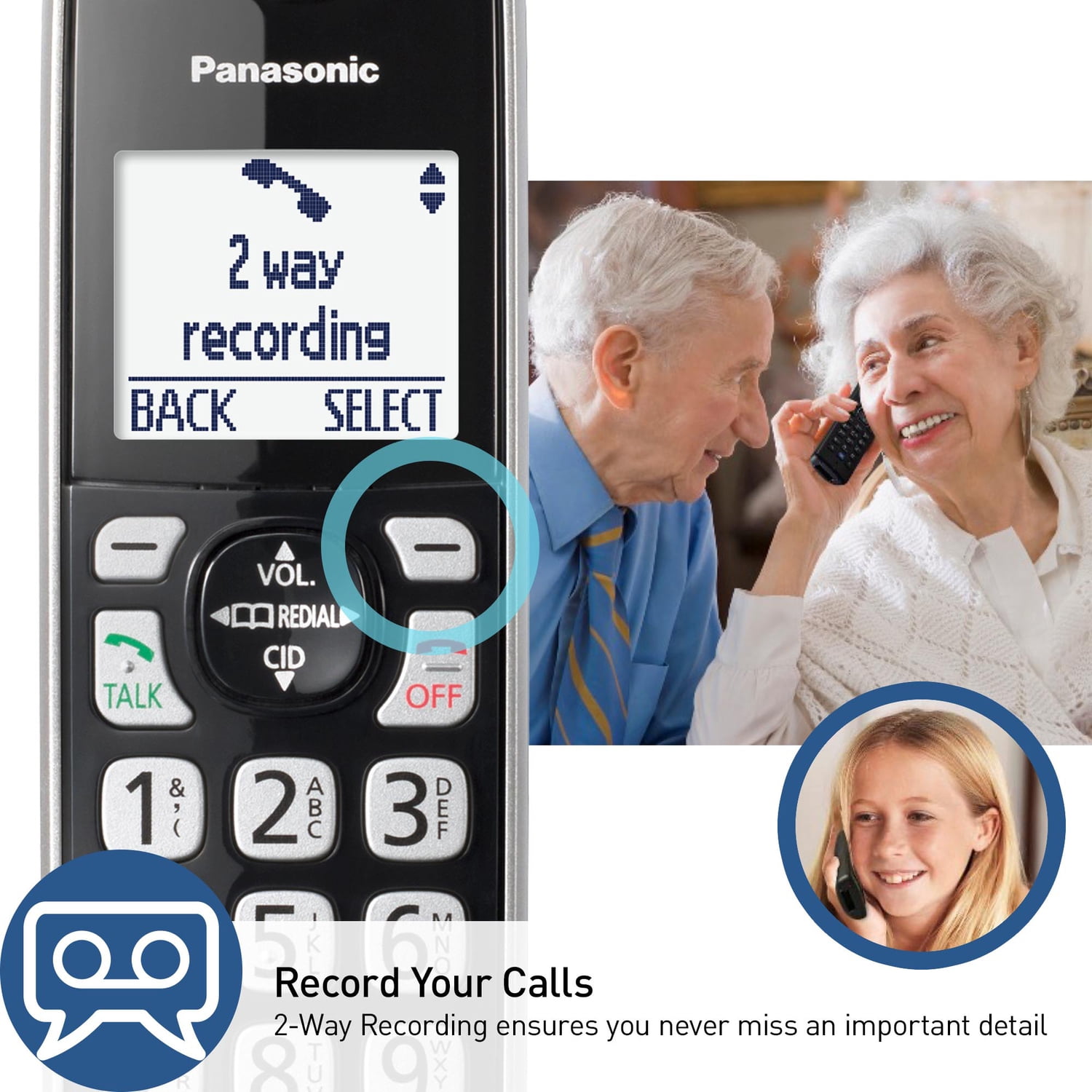 Panasonic KX-TGD86x Series Link2Cell Bluetooth Corded Cordless Phone with Answering Machine, 4-Handset, Black & Silver