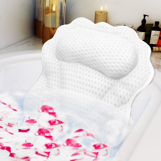 Bath Pillow RUVINCE Ergonomic Luxury Bathtub Pillow with Head,Neck