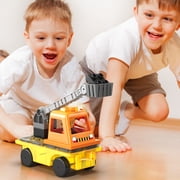 PicassoTiles 3-in-1 Magnet Tile Building Blocks – Crane, Dump Truck & Ladder Construction Vehicle with Car Base, STEM Toy for Kids
