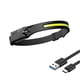 thumbnail image 1 of Linterna frontal LED recargable por USB, potente linterna frontal LED, linterna frontal COB impermeable para acampar con sensor sensible para senderismo, ciclismo, pasear perros y pesca., 1 of 5