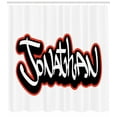 thumbnail image 3 of Ambesonne Jonathan Shower Curtain, Teenage Boys Name, 69"Wx70"L, Vermilion White, 3 of 3