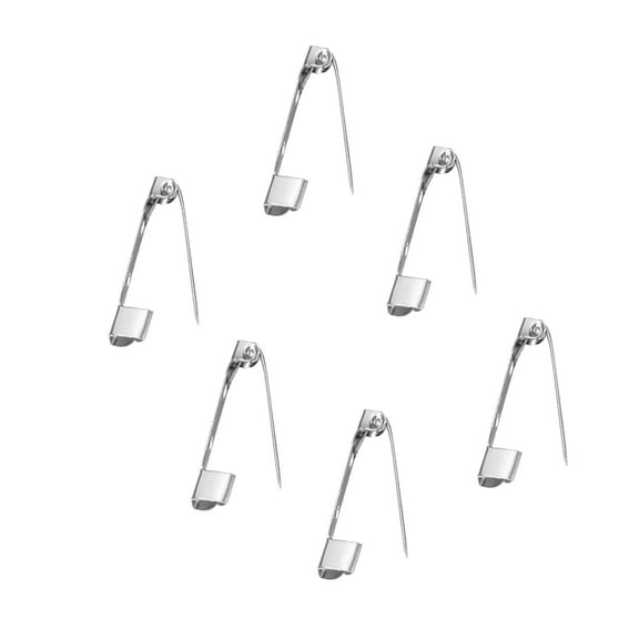 FRCOLOR 50 Pcs Locking Pin Backs Safety Pin Safety Clasp Office Size 4 Silver