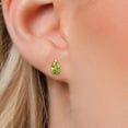 thumbnail image 4 of Gem Stone King 10K Yellow Gold Green Peridot Stud Earrings for Women | 1.37 Cttw | Gemstone August Birthstone | Pear Shape 7X5MM, 4 of 7