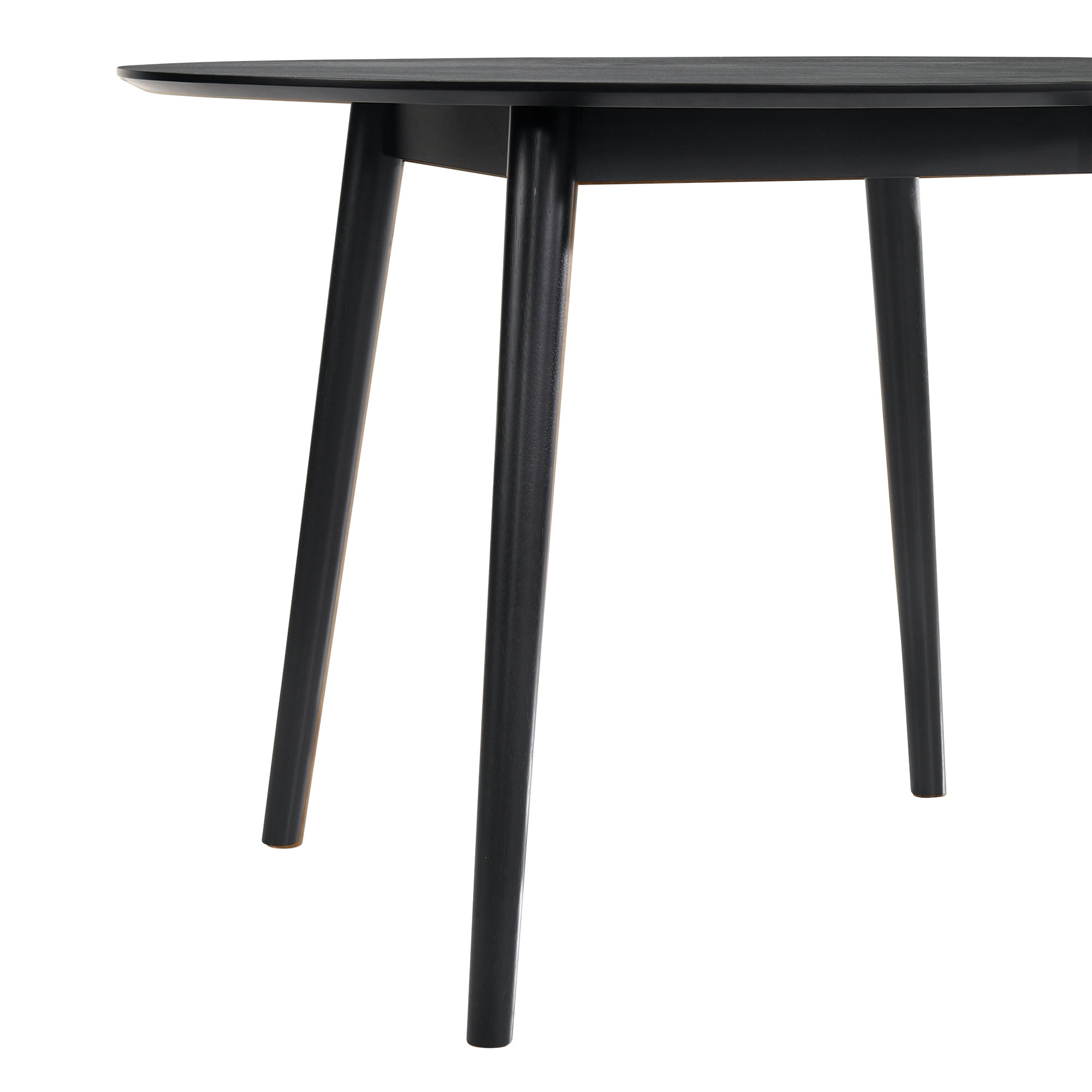 ARMEN LIVING Arcadia 48" Round Dining Table Black Wood