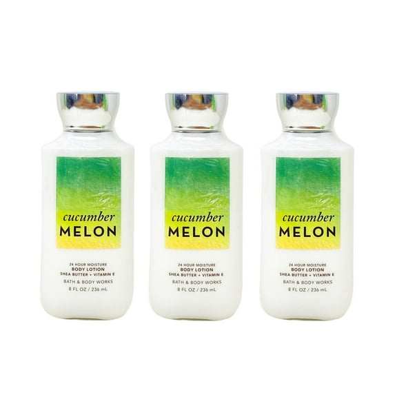 Bath and Body Works Cucumber Melon 24 Hour Moisture Body Lotion Set - Set of 3