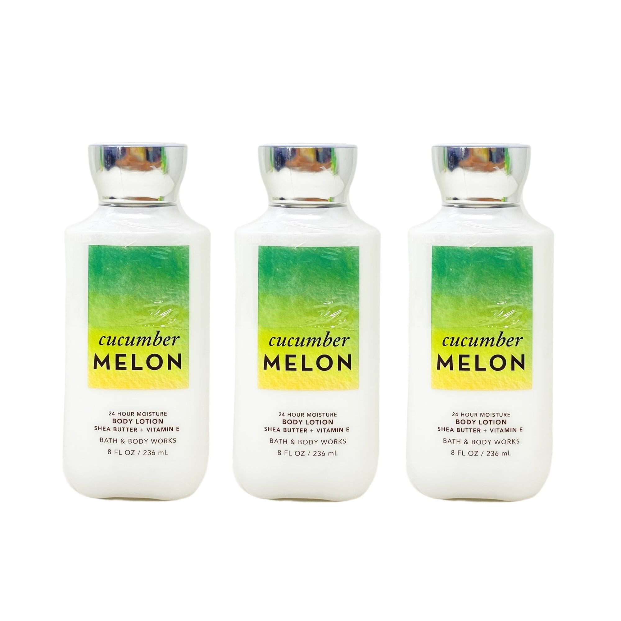 Bath and Body Works Cucumber Melon 24 Hour Moisture Body Lotion Set - Set of 3