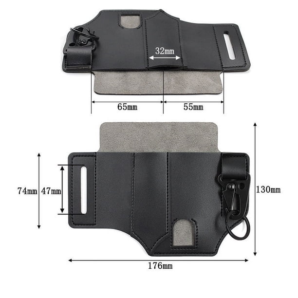 pstuiky Funda multifuncional para cinturón, funda para herramientas, funda para linterna, funda para cuchillo, funda de cuero para colgar en la cintura