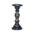 thumbnail image 3 of Handmade Mango Wood Eco-friendly Traditional Dark Polish Set Of One 9" Pillar Candle Holder, 3 of 8