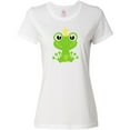 thumbnail image 3 of Inktastic Cute Frog, Green Frog, Frog Prince, Crown Women's T-Shirt, 3 of 5