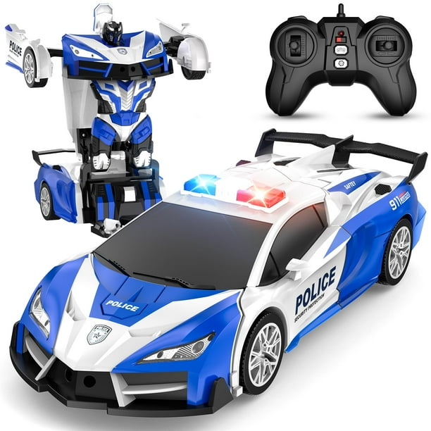 Coche de control remoto Febyhim, 2,4 GHz, juguete transformador a escala 1:18