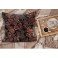 thumbnail image 2 of Flower Fluffy Throw Pillow Cushion Cover, Flowers of Asia in Japanese Art Style Vivid Floral Pattern Boho Print, Decorative Square Accent Pillow Case, 40" x 40", Black Orange Mustard, by Ambesonne, 2 of 5