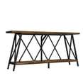 thumbnail image 3 of 69" Narrow Console Table for Entryway, 2-Shelves Wooden Sofa Table Behind Couch, Farmhouse Skinny Entryway Table , Brown, 3 of 11