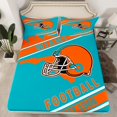 thumbnail image 2 of Erosebridal American Football Queen Sheet Sets, Soccer Sports Bedding Queen Size, Blue Orange, Miami, 4 Pieces (Top Sheet, Fitted Sheet, Pillowcase), 2 of 6