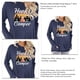 thumbnail image 5 of Camiseta de manga larga para mujer azul marino XXL con cuello redondo, bolsillo estampado y corte cómodo, 5 of 6