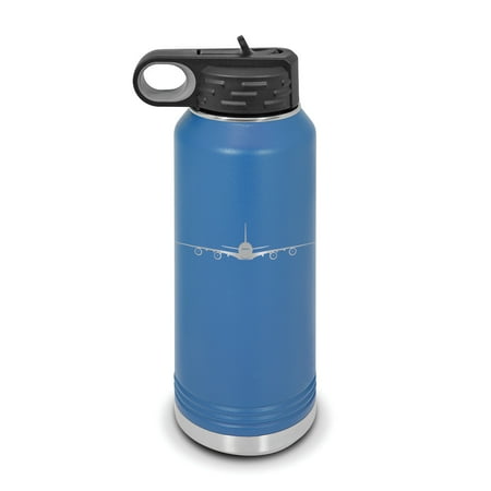 

A380 Water Bottle 32 oz - Laser Engraved w/ Flip Top Removable Straw - Polar Camel - Stainless Steel - Vacuum Insulated - Double Walled - Drinkware Bottles - airliner - Blue